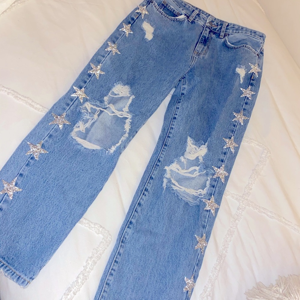 LF CRYSTAL STAR MOM JEANS